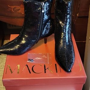 BNIB black sequin ankle booties